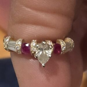 Gold and Pink Gemstone Ring
